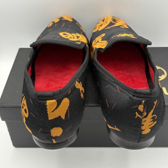 Merlutti Men’s Handmade Smoking Slipper Prom Wedding Shoes Gold Abstract Size 10 - Picture 6 of 16